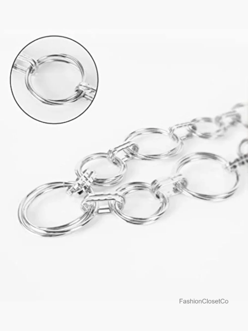 Metal Chain Dress Belt Hollow Out Leaf Bead Pendant Sweater Belt Skinny Waist